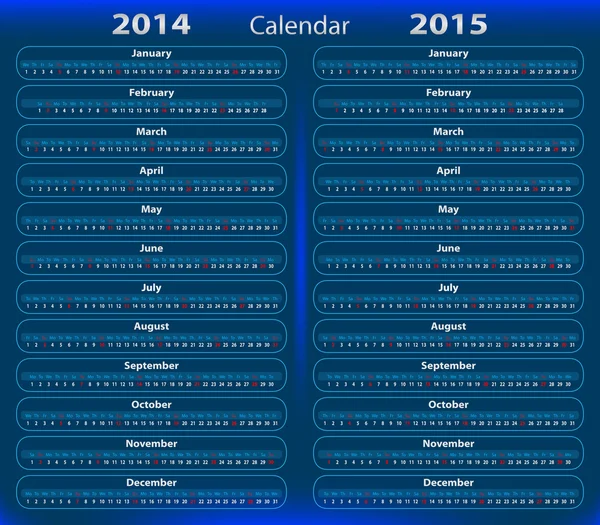 カレンダー 2014年-2015 — ストックベクタ