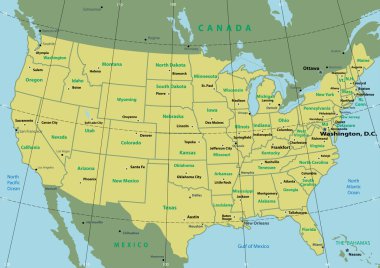 Amerika Birleşik Devletleri harita vektör