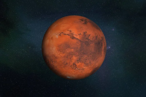 Planeta Marte Sistema Solar Espaço Escuro Ilustração Renderização Elementos Desta — Fotografia de Stock