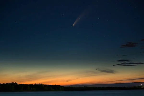 Comet Neowise Comet C2020 Neowise Blazes Summer Skies Canada Stock Photo