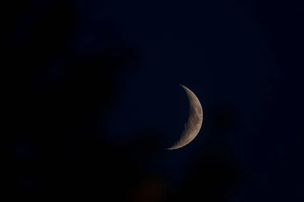 Вибіркова Фотографія Фокусу Місяць Небі — стокове фото