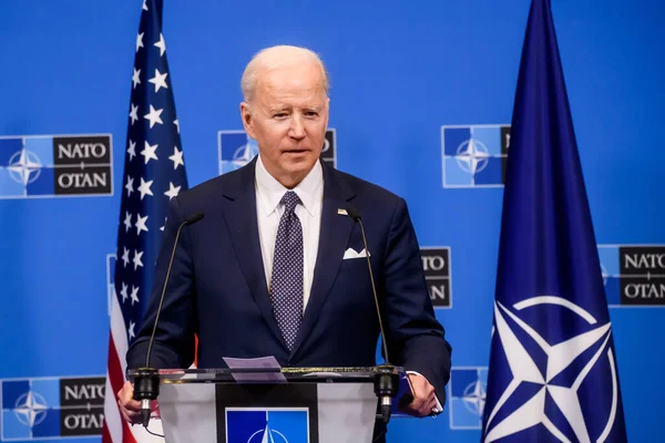 Brüzsel Belgium Mart 2022 Joe Biden Abd Başkanı Nato Olağanüstü — Stok fotoğraf