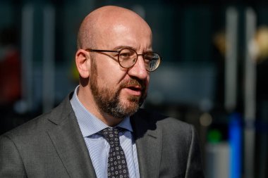BRÜZSEL, BELGIUM. 24 Mart 2022. Avrupa Konseyi Başkanı Charles Michel G7 Zirvesine geldi.