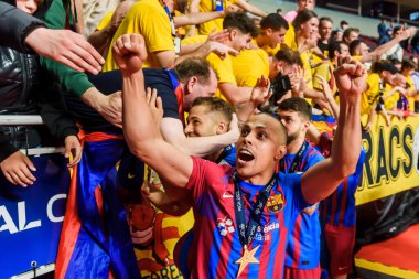 RIGA, LATVIA. 1 Mayıs 2022. UEFA FUTSAL CHAMPIONS Lideri 2022 arasındaki final maçı. FC Barcelona Futsal ve Sportif CP