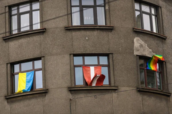 stock image RIGA, LATVIA. 18th June 2022. Riga Pride. March for Freedom together with Kyiv Pride.