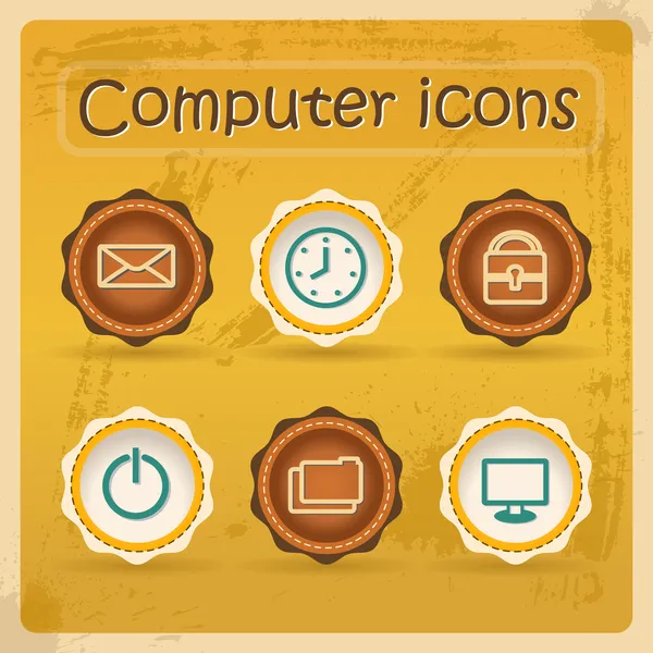 Icons für Internetredaktionen. Vintage-Design. Grunge-Stil — Stockvektor