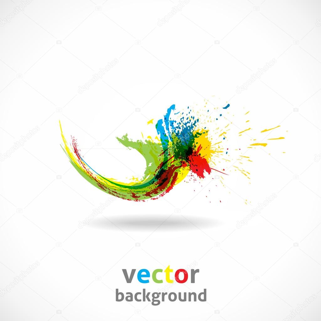 Color Ink Splash. Vector Grunge Background