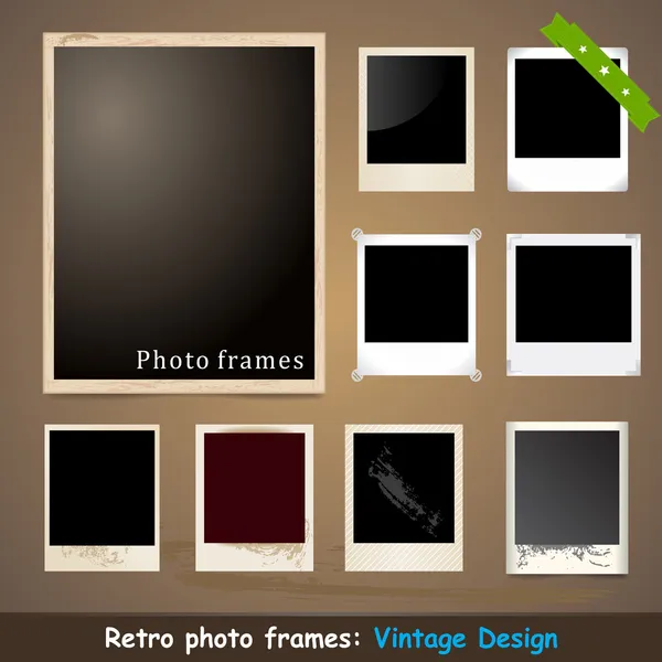 Vintage fotoğraf çerçevelemek. vektör tasarım şablonu. Grunge tarzı
