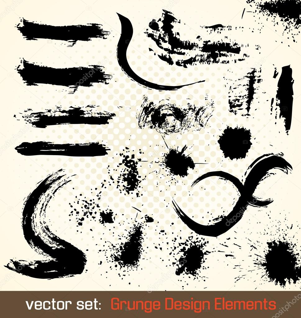 Vector Set. Grunge Design Elements