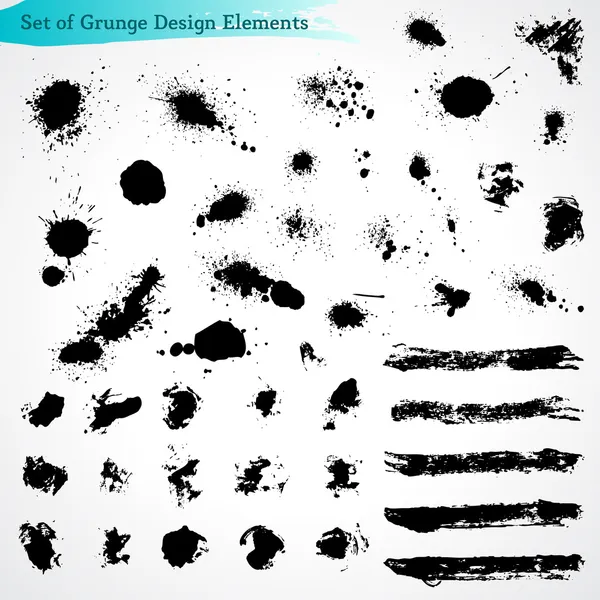 Vector Set of Grunge Design Elements — Stock Vector