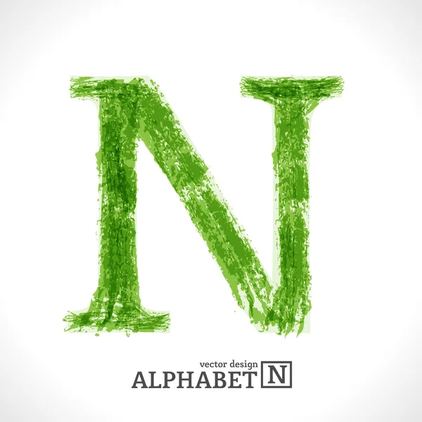 Grunge Vector Letter N — Stock Vector