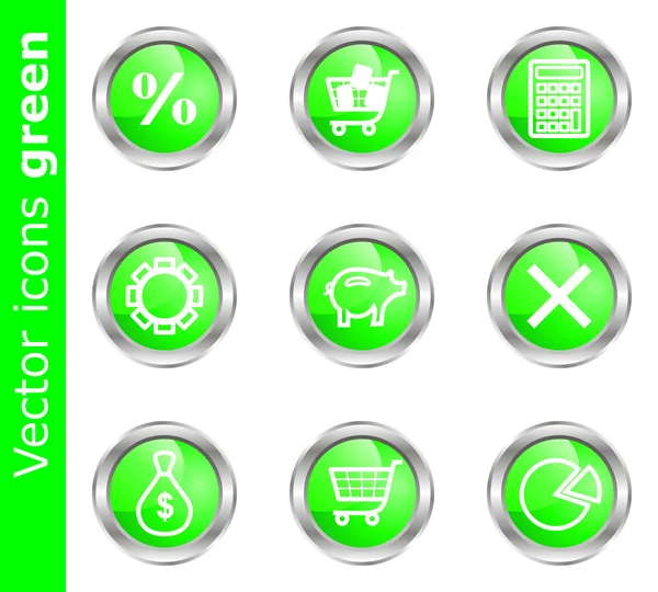 Vector icons green — Stock Vector