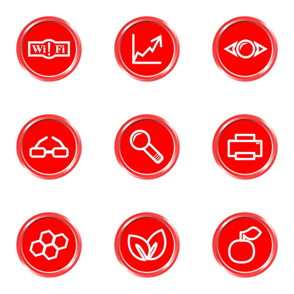Glossy icons set — Stock Vector