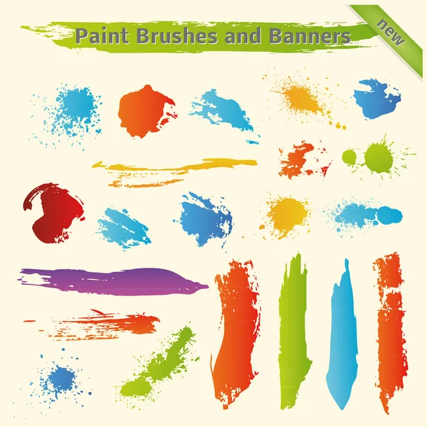 Brushes and Paint Banners — Stock Vector