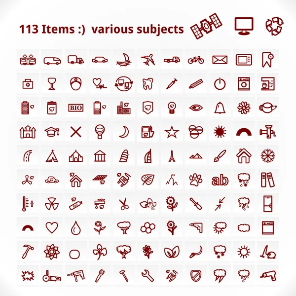 Varios temas Iconos — Vector de stock