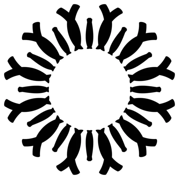 Moldura preta decorativa vintage, elemento de raios de sol estilizado. Ilustração de padrão de design Jpeg para tatuagem — Fotografia de Stock