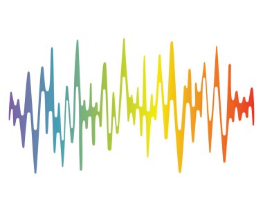 Müzik dalgası çalan logo. Renkli dengeleyici elemanı. İzole tasarım sembolü. Jpeg illüstrasyonu