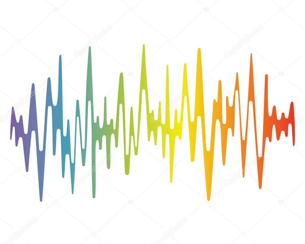 Music wave player logo. Colorful equalizer element. Isolated design symbol. Jpeg illustration.
