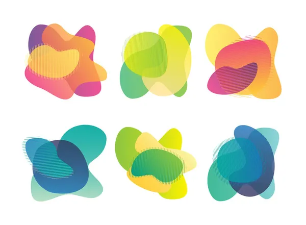 Blur forma livre formas coleção gradiente de cor. Fluido orgânico elementos de design coloridos. Fluxo abstrato com efeito de transição suave, ilustração jpeg — Fotografia de Stock
