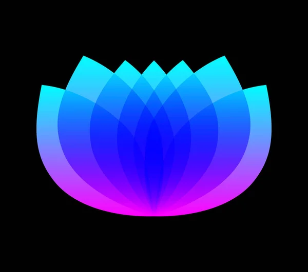 Lotus bud logotype in neon colors. Natural floral logo template. Flower blossom symbol design idea. Jpeg illustaration — Stock Photo, Image