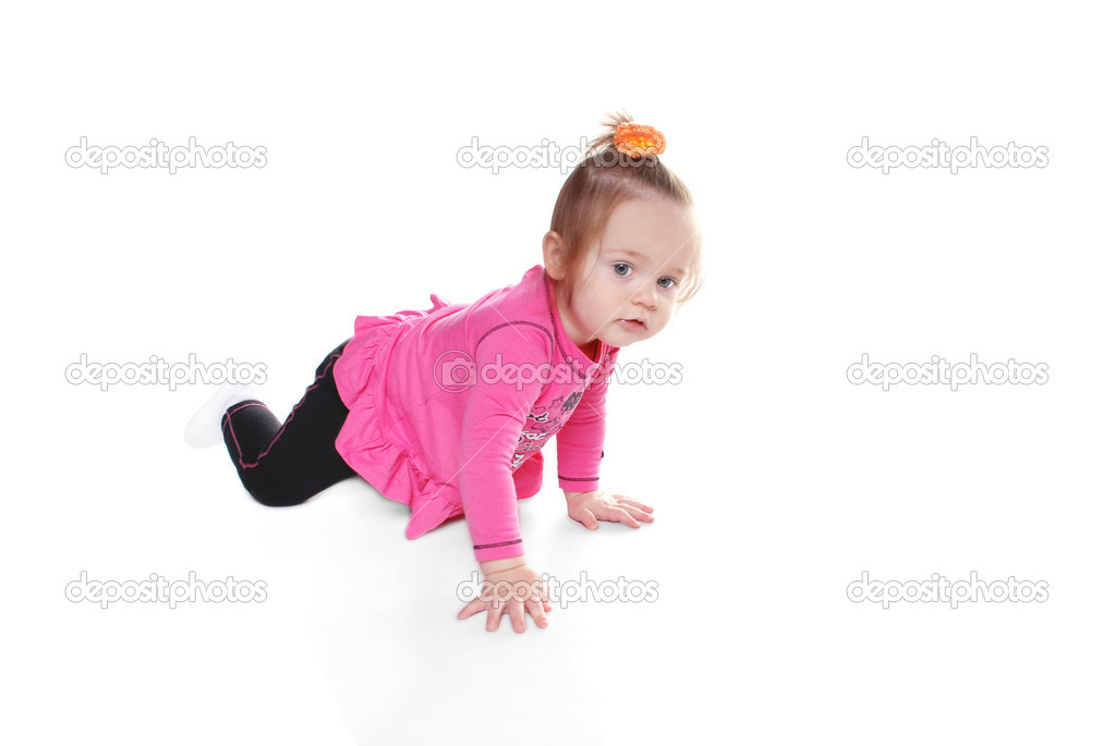 Crawling little girl
