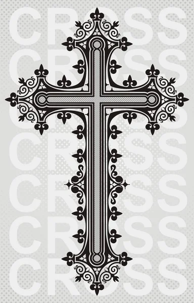 Cross Ornament Black White — стоковый вектор