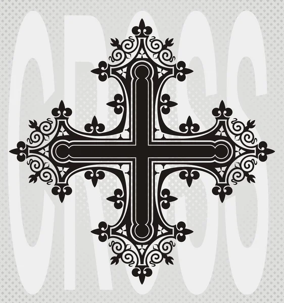 Cross Ornament Black White — стоковый вектор