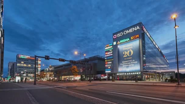 Espoo Finlandia Septiembre 2021 Centro Comercial Iso Omena Barrio Matinkyla — Vídeo de stock