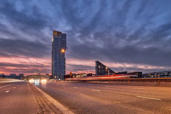 Oostelijke Snelweg Zomeravond Kalasatama Buurt Van Helsinki Finland — Stockfoto