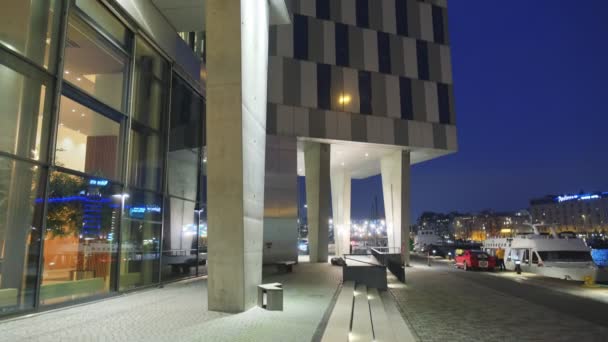 Helsinky Finsko Října 2021 Clarion Hotel Building Pohled Zdola Nahoru — Stock video
