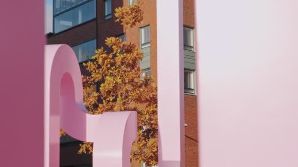Moderne Nordische Architektur Die Ziegelfassade Des Wohnhauses Kalasatama Viertel Helsinki — Stockvideo