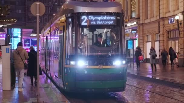 Helsinky Finsko Listopadu 2021 Forcity Smart Artic Helsinki Tramvaj Ulici — Stock video