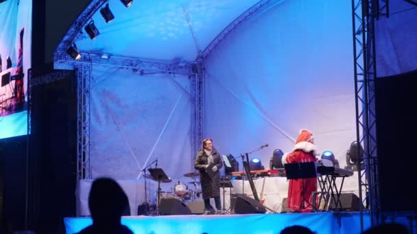 Helsinky Finsko Listopadu 2021 Santa Claus Přijíždí Helsinek Vánoční Zahajovací — Stock video