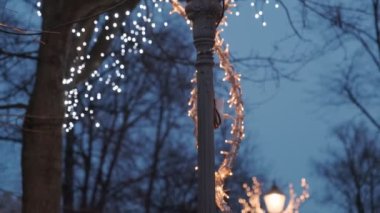 Orta Helsinki, Finlandiya sokaklarındaki Noel süslemesi.