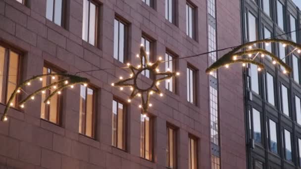 Christmas Decoration Street Central Helsinki Finland — Stock Video