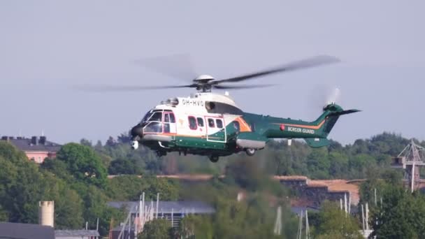 Helsinki Finlande Août 2021 H215 Super Puma Hélicoptère Des Gardes — Video