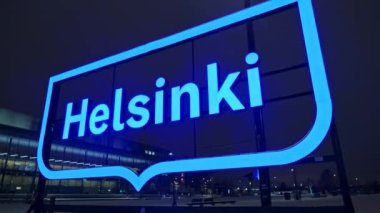 Helsinki, Finlandiya 'da mavi ışık panosu