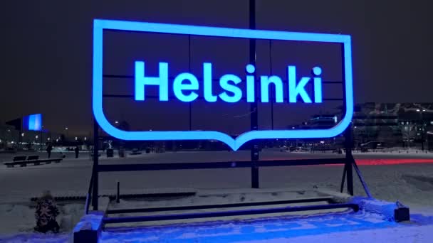 Lux Helsinki festival de luz no centro da cidade — Vídeo de Stock
