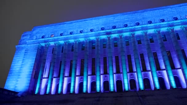 Lux Helsinki festival de luz en el centro de la ciudad — Vídeo de stock