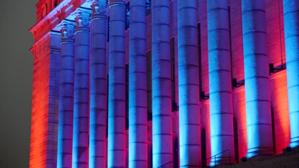Lux Helsinki ljusfestival mitt i staden — Stockvideo
