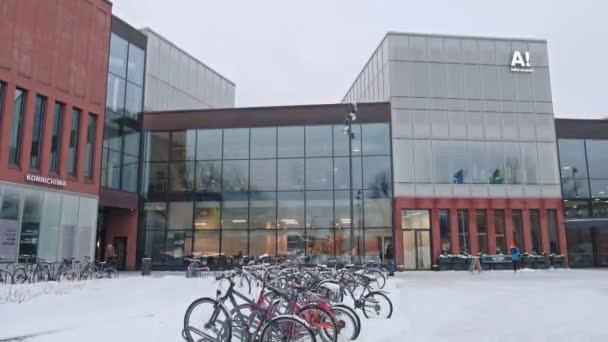 Universiteit van Aalto. Moderne noordse architectuur. Finlnad — Stockvideo