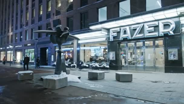 The famous Fazer Cafe in Central Ελσίνκι, Φινλανδία — Αρχείο Βίντεο