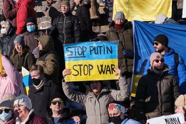 Демонстрація проти російської агресії в Україні — стокове фото