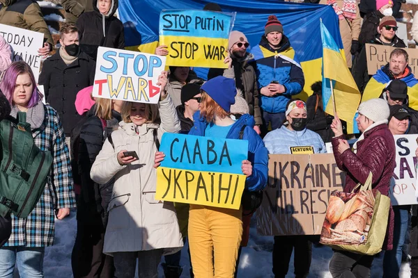 Demonstratie tegen de Russische agressie in Oekraïne — Gratis stockfoto