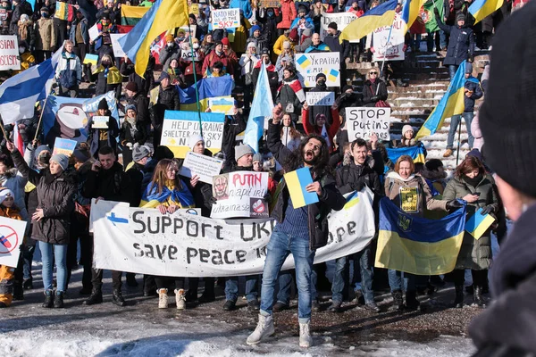 Demonstratie tegen de Russische agressie in Oekraïne — Gratis stockfoto