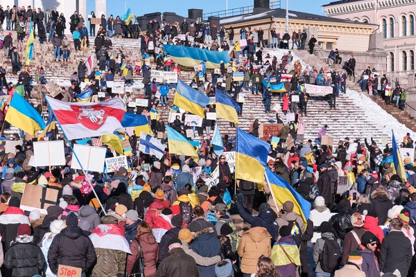 Manifestación contra la agresión rusa en Ucrania Fotos de stock