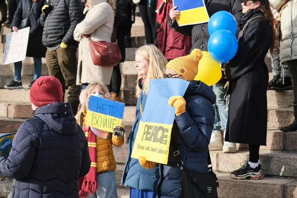 Manifestación contra la agresión rusa en Ucrania — Foto de Stock