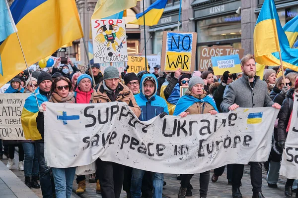 Manifestação contra a agressão russa na Ucrânia — Fotografia de Stock Grátis