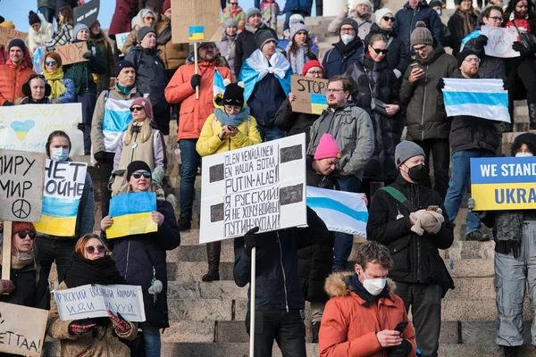 Manifestação contra a agressão russa na Ucrânia — Fotografia de Stock Grátis
