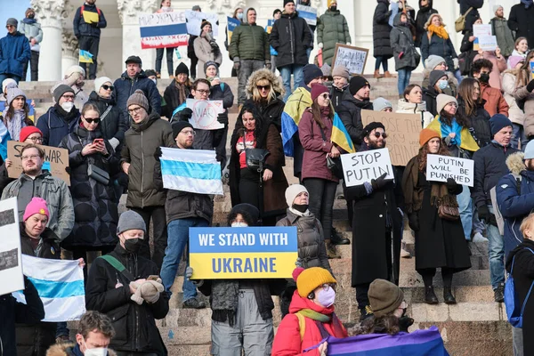 Demonstratie tegen de Russische agressie in Oekraïne — Stockfoto